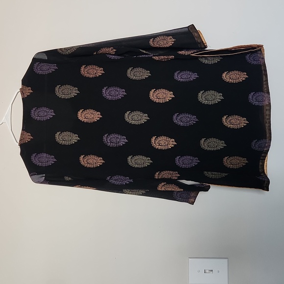 BIBA Indowestern Black paisley tunic top - Picture 6 of 6